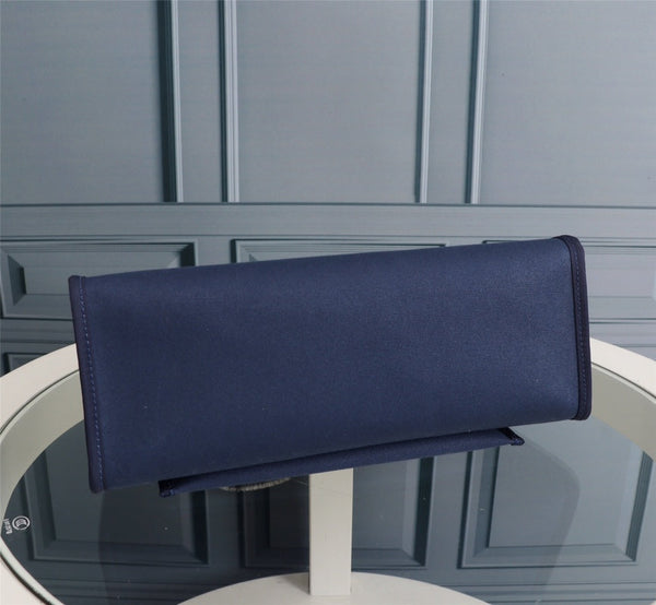 HM HERBAG ZIP 31 TELA BLU MARINO E CIOCCOLATO