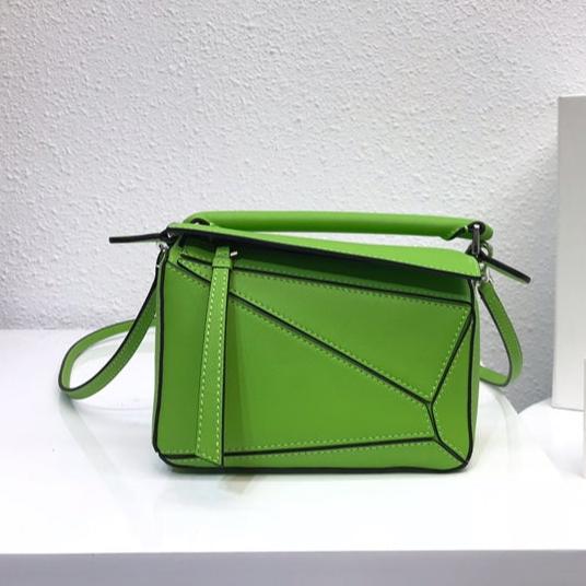 BORSA LOE MINI 18 PUZZLE IN PELLE DI VITELLO VERDE SMERALDO