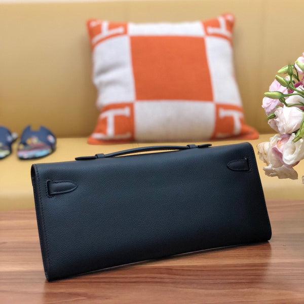 HM Kelly Cut 31cm Nero Swift Leather Ghw