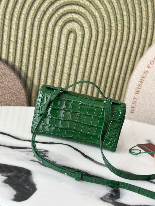 Pochette supplémentaire L19 motif alligator vert sarcelle cuir SHW
