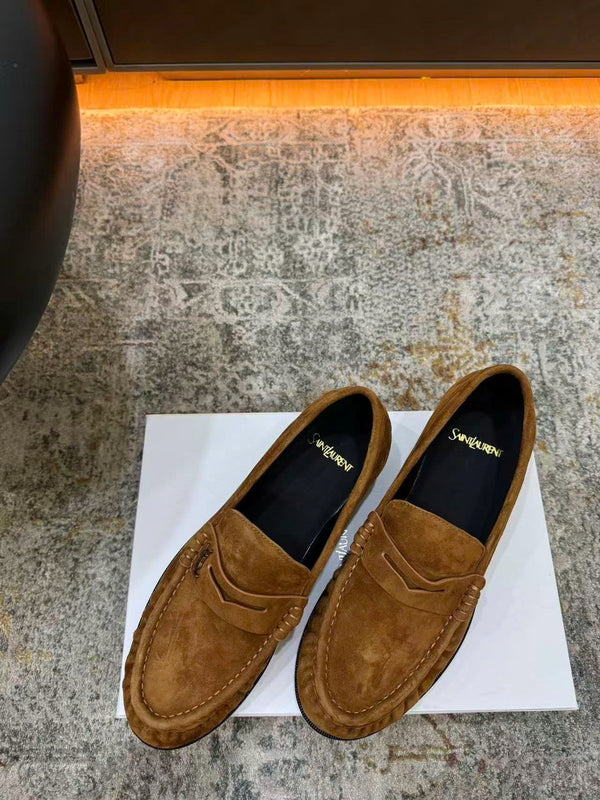 YSL Le Loafer Supple Dark Brown Deer skin velvet