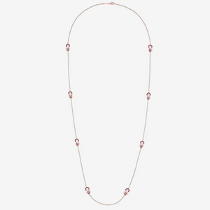 COLLIER LONG CHANCE INFINIE 8 MOTIFS OR ROSE DIAMANTS GRAND MODÈLE