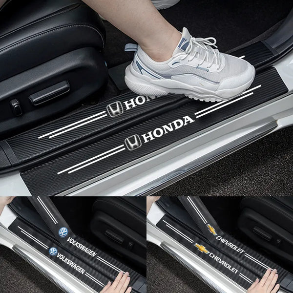 ( 4PCS ) Carbon Car Door Sills Stickers