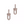 LARGE LINK EARRINGS PINK GOLD WITH PAVED DIAMONDS