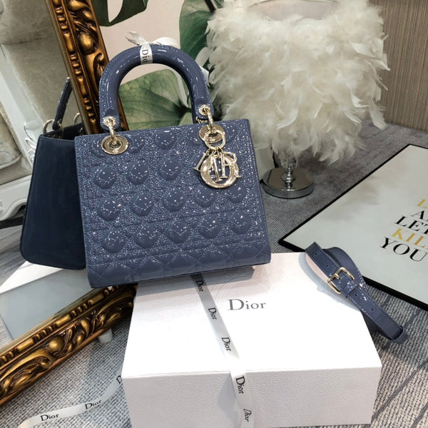 medium lady 24 raf blu vernice vitello