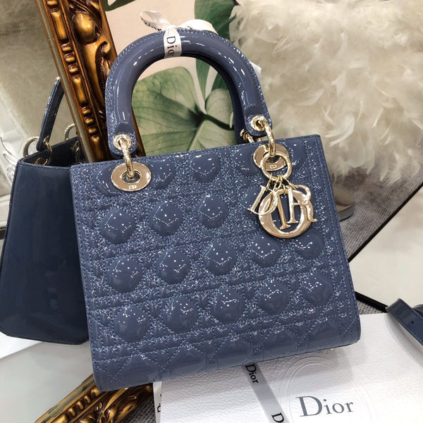 medium lady 24 raf blu vernice vitello