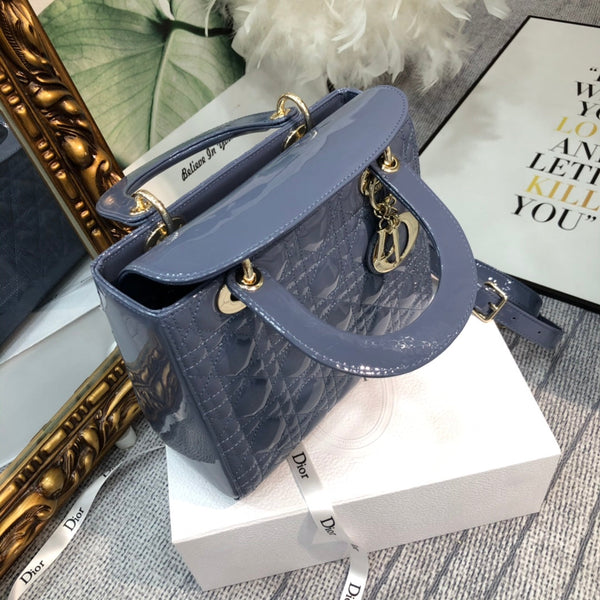 medium lady 24 raf blu vernice vitello