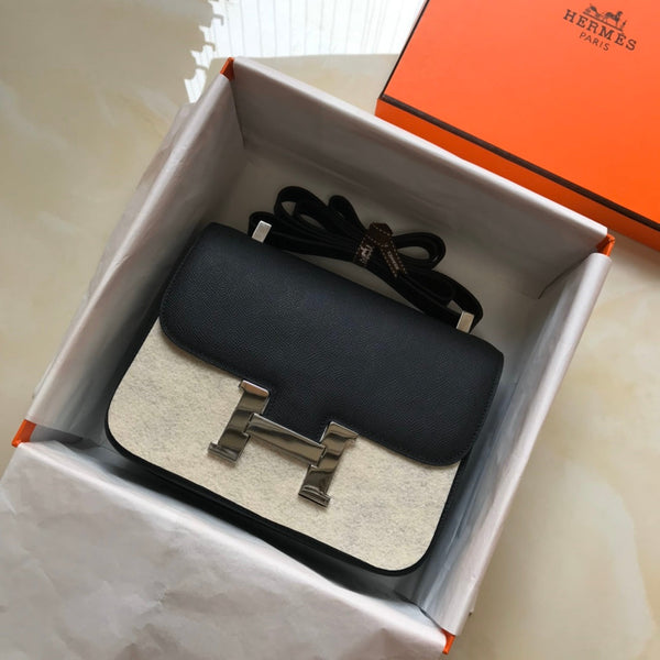 CONSTANCE 18 NERO EPSOM ARGENTO HARDWARE