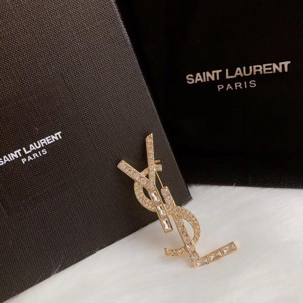 YSL Brooch Pink Gold 157472