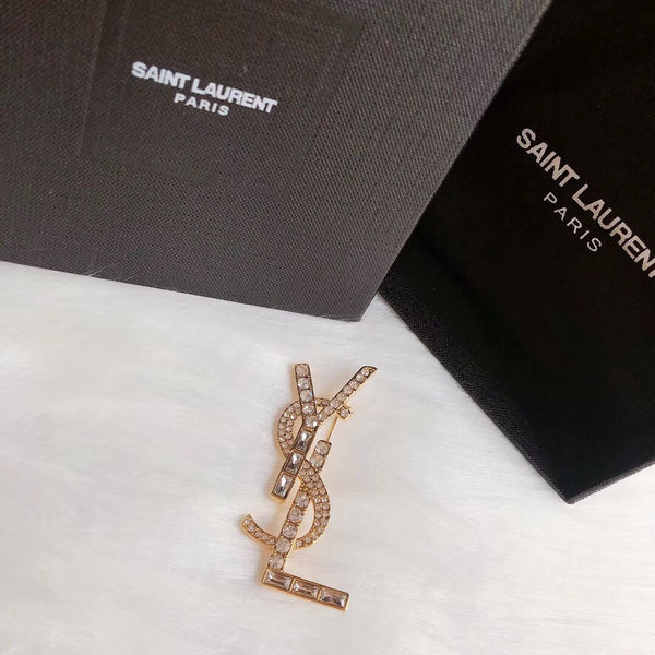 YSL Brooch Pink Gold 157472