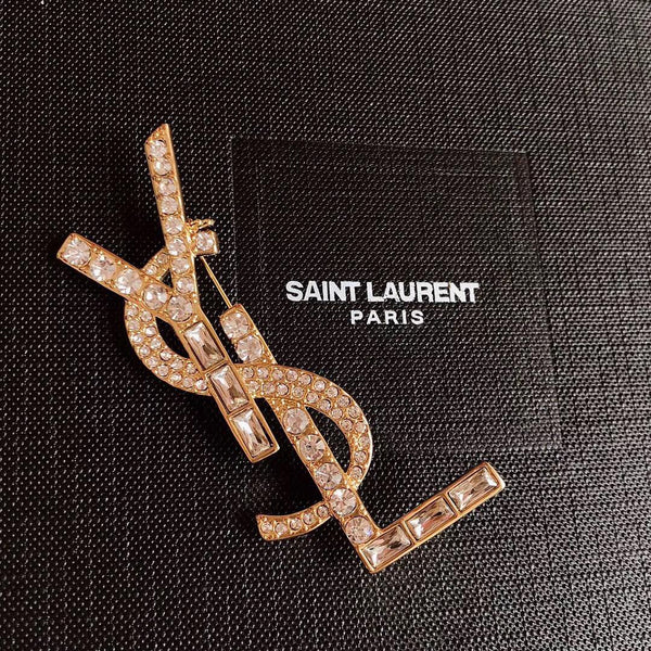 YSL Brooch Pink Gold 157472