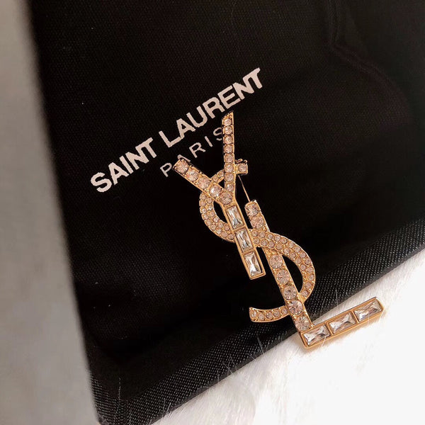 YSL Brooch Pink Gold 157472