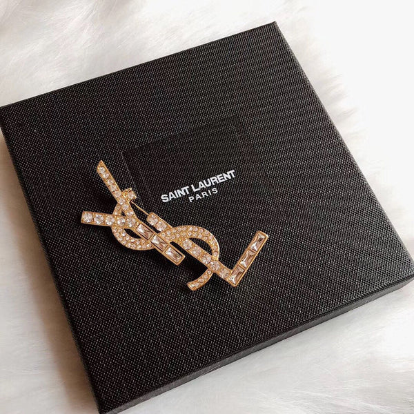 YSL Brooch Pink Gold 157472