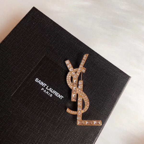 YSL Brooch Pink Gold 157472