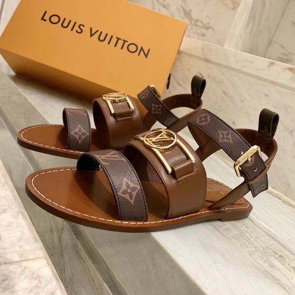 LV Academy Flat Sandal Brown Cowhide