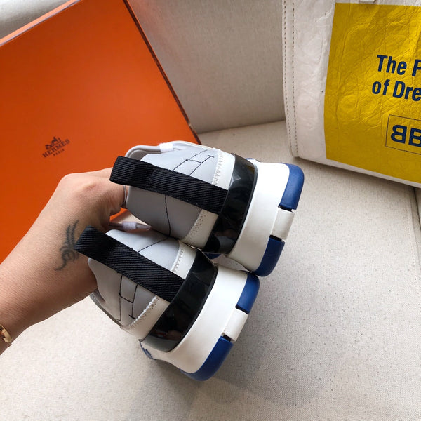 HM 26s Stadium Sneaker White Grey Calfskin Suede 546239