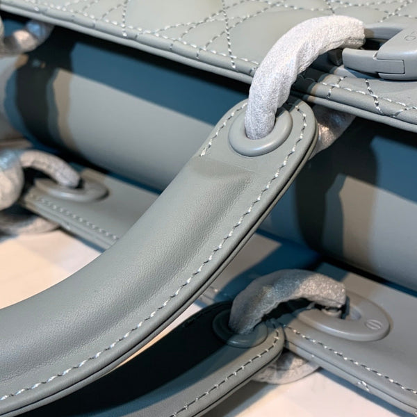 medium lady 24 matte grey calfskin matte grey hardware
