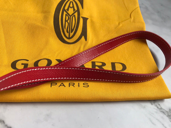BORSA A SECCHIELLO PETIT FLOT 22 IN TELA GOYARDINE ROSSA CLASSICA E FINITURE IN PELLE DI AGNELLO