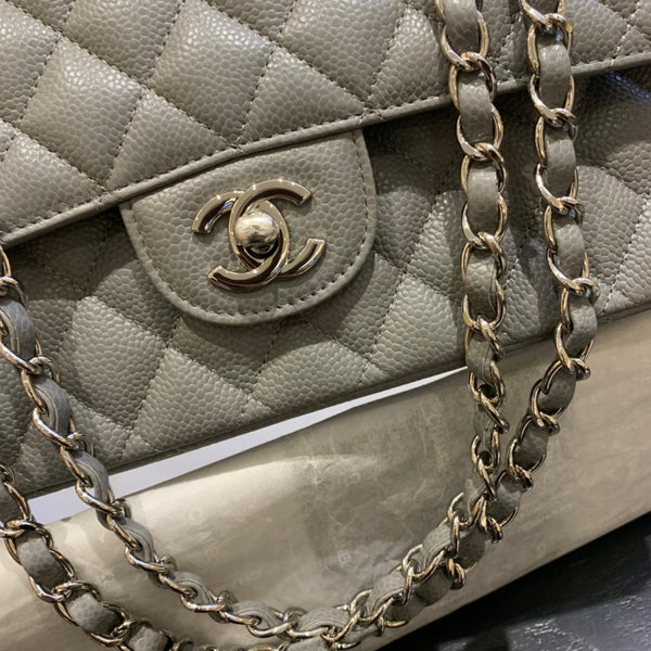borsa a patta media 25 grigio scuro caviale shw