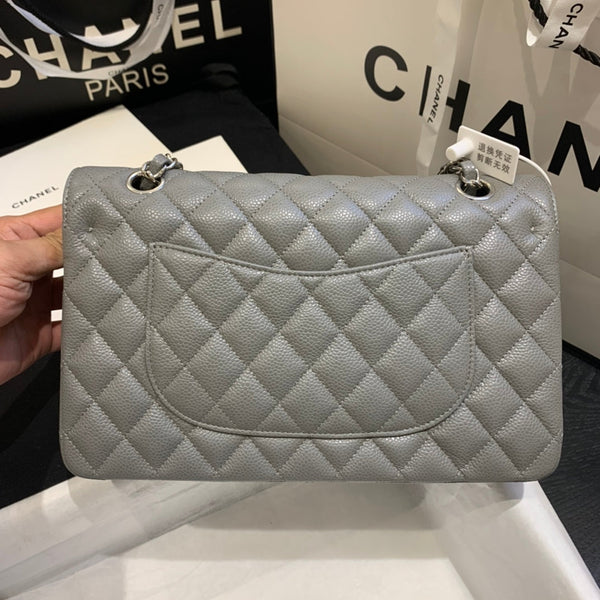 borsa a patta media 25 grigio scuro caviale shw