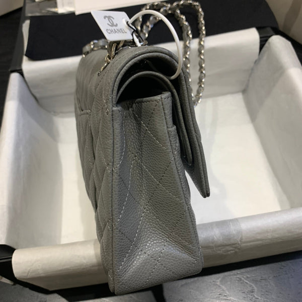 borsa a patta media 25 grigio scuro caviale shw