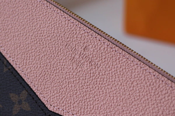 LV M62048 Borsa giornaliera in tela monogrammata e pelle di mucca marrone rosa balletto