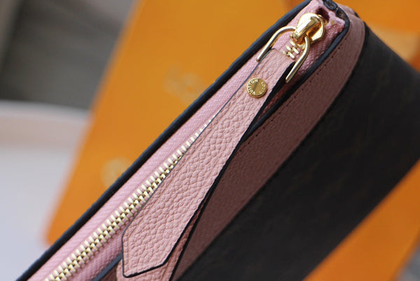 LV M62048 Borsa giornaliera in tela monogrammata e pelle di mucca marrone rosa balletto