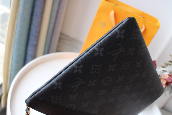 LV M62048 Borsa giornaliera in tela monogramma nera e pelle di mucca