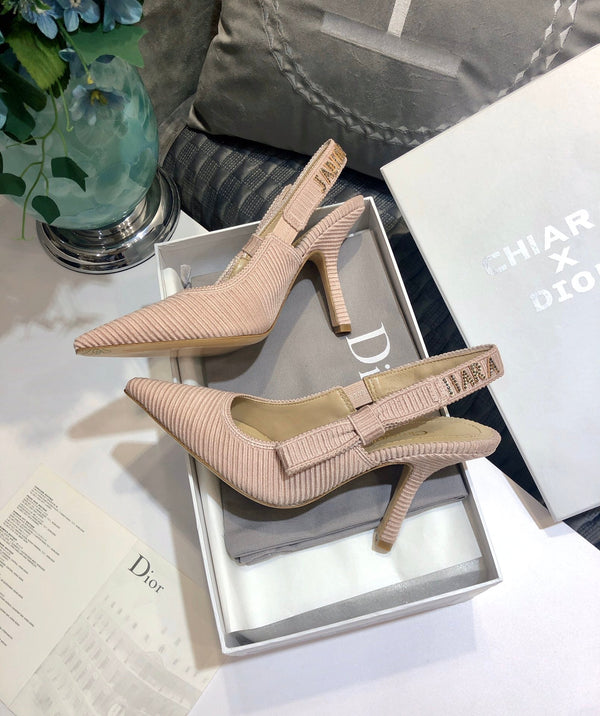 JAdior slingback pumps 95 all rose cannelle embroidered cotton