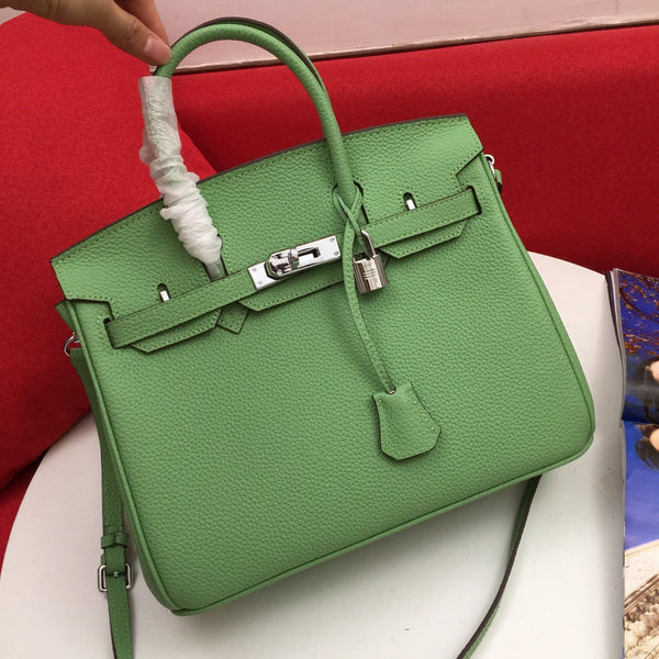 BORSA HM BIRKIN 30 CM IN PELLE DI VITELLO FELCE CON FERRAMENTA ARGENTO