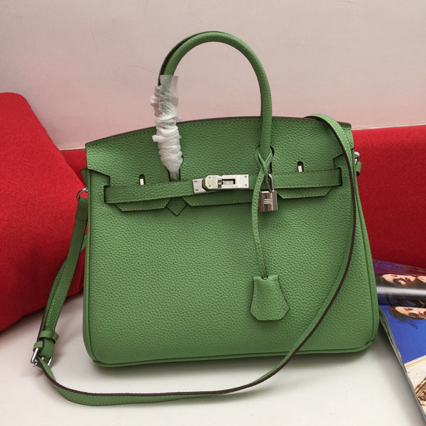 BORSA HM BIRKIN 30 CM IN PELLE DI VITELLO FELCE CON FERRAMENTA ARGENTO