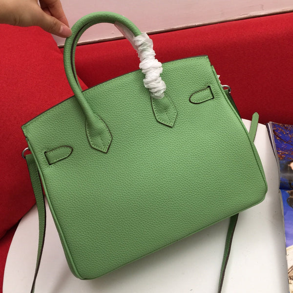 BORSA HM BIRKIN 30 CM IN PELLE DI VITELLO FELCE CON FERRAMENTA ARGENTO
