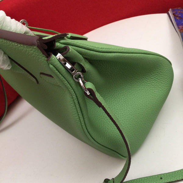 BORSA HM BIRKIN 30 CM IN PELLE DI VITELLO FELCE CON FERRAMENTA ARGENTO