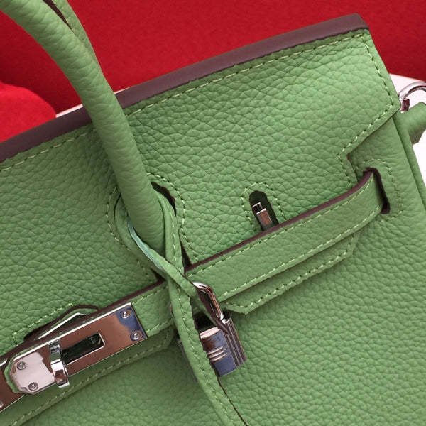 BORSA HM BIRKIN 30 CM IN PELLE DI VITELLO FELCE CON FERRAMENTA ARGENTO