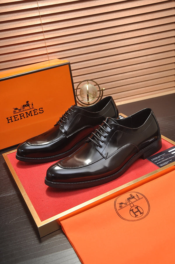 HM BUSINESS LACE UP SHOES GLOSSY BLACK CALFSKIN