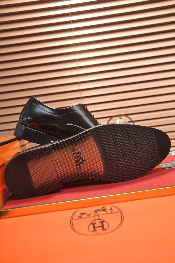 HM BUSINESS LACE UP SHOES GLOSSY BLACK CALFSKIN