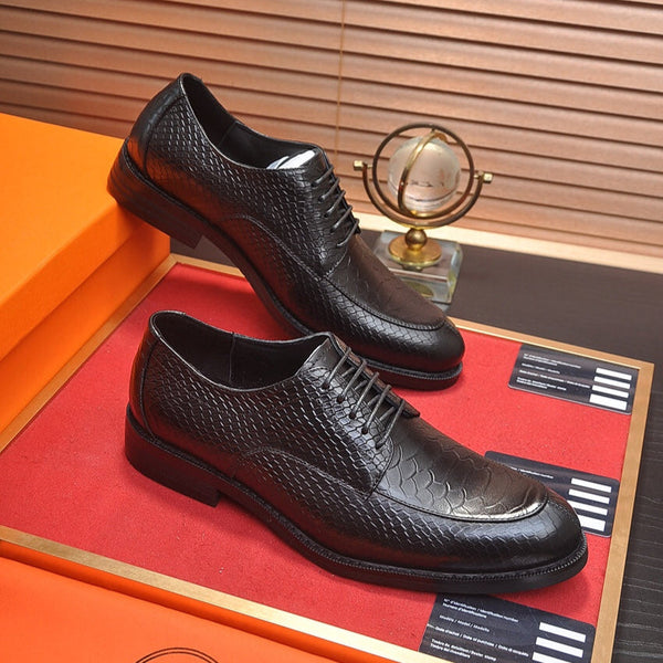 Scarpa da uomo HM in pelle di pecora nera 526084
