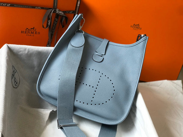 HM EVELYNE BAG 28 SAPPHIRE TOGO