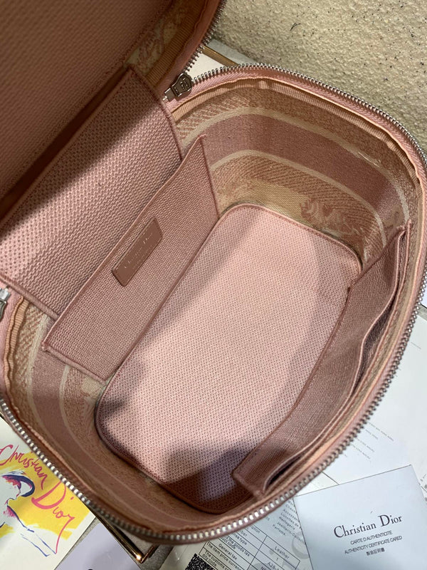 BORSA DA BAGNO A TRACOLLA MINI 18 IN JACQUARD OBLIQUE MONOGRAM ROSA PESCA
