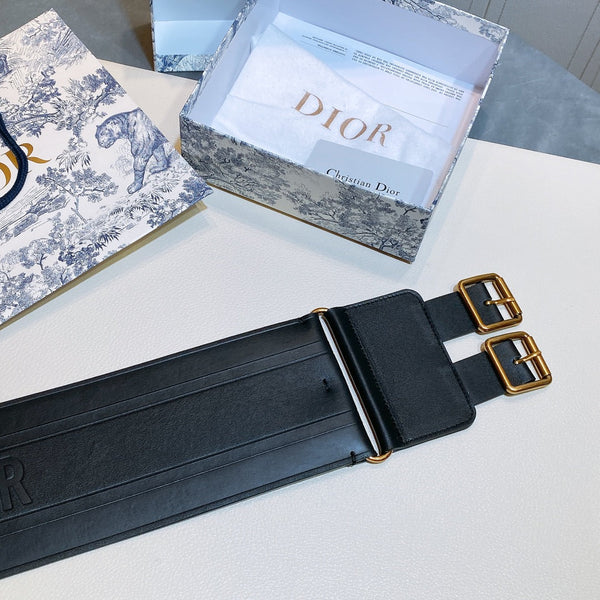 cd ceinture 10cm double boucle cuir noir