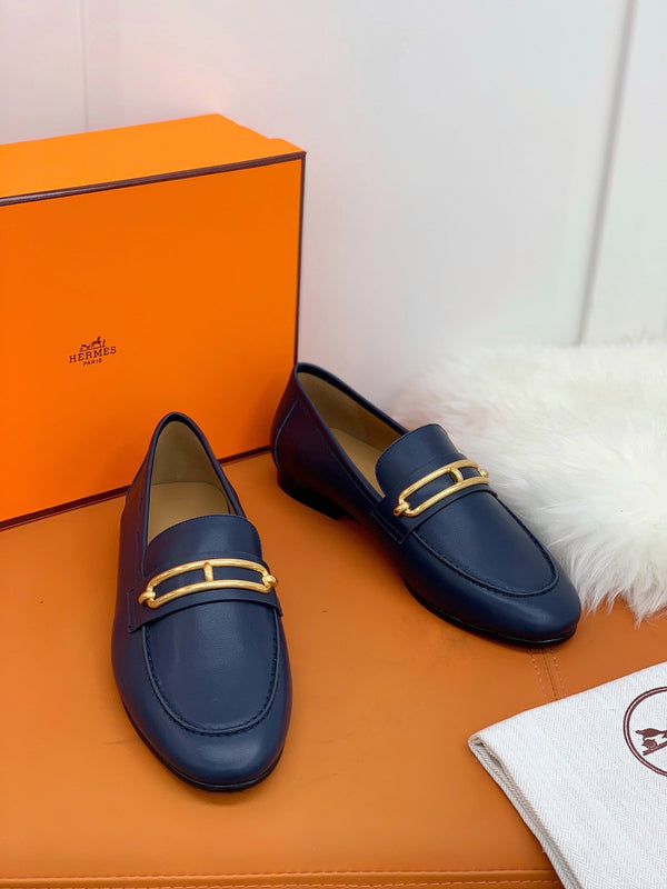 HM Men's Colette Loafer Navy Blue Cowhide GHW 546344