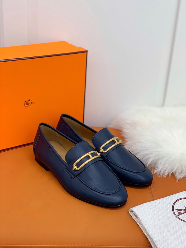 HM Men's Colette Loafer Navy Blue Cowhide GHW 546344