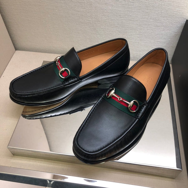 GG Men's Horsebit Loafer Black Calfskin 525092