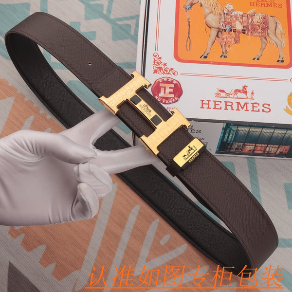 HM Constance Belt 38mm Marron Epsom Boucle Dorée 619955