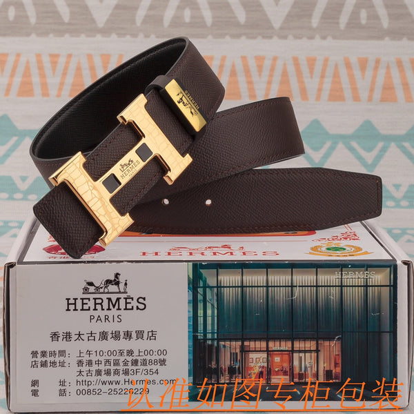 HM Constance Belt 38mm Marron Epsom Boucle Dorée 619955