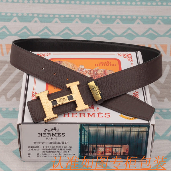 HM Constance Belt 38mm Marron Epsom Boucle Dorée 619955