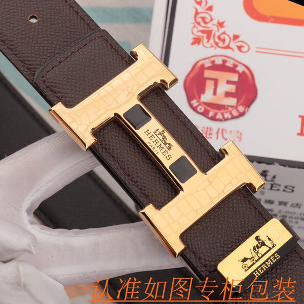HM Constance Belt 38mm Marron Epsom Boucle Dorée 619955
