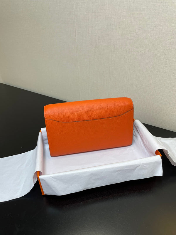 CONSTANCE TO GO 20.5 ARANCIONE EPSOM ARGENTO HARDWARE