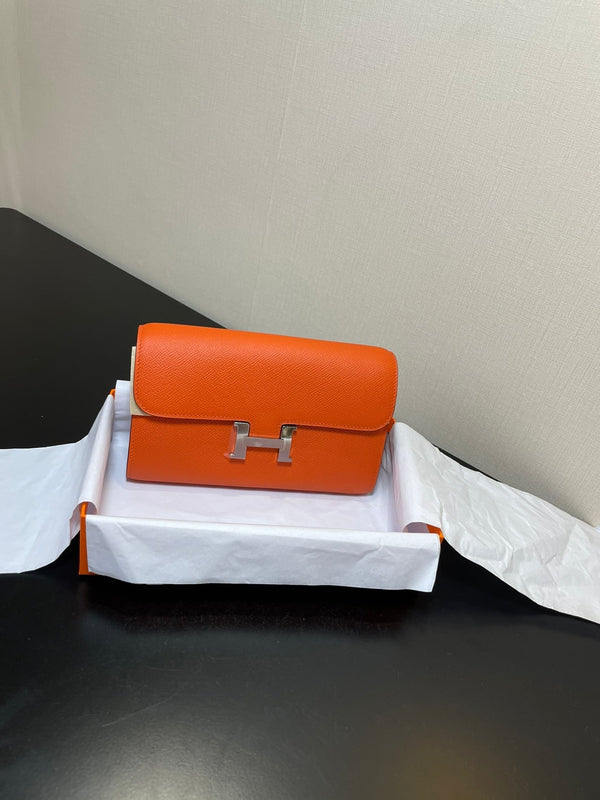 CONSTANCE TO GO 20.5 ARANCIONE EPSOM ARGENTO HARDWARE