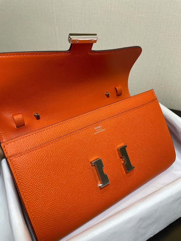 CONSTANCE TO GO 20.5 ARANCIONE EPSOM ARGENTO HARDWARE